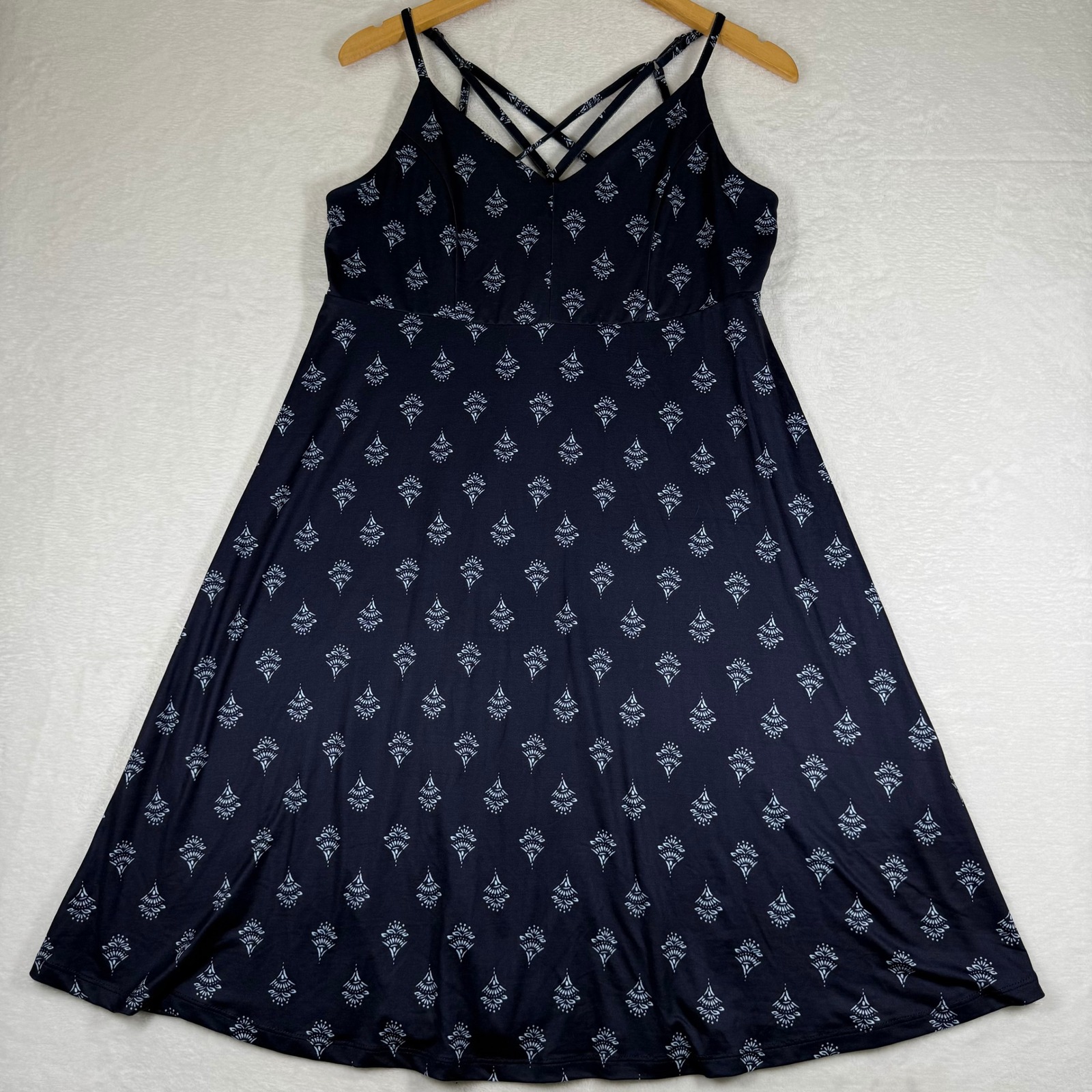 Market & Spruce Navy Blue Medallion Print Maternity Dress Large Wgk70594-Mt New